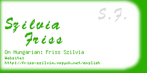 szilvia friss business card